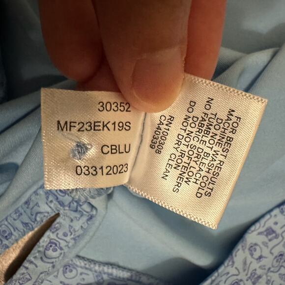 PETER MILLAR Summer Comfort Polo Shirt Light Blue Skull Print Golf Preppy - Picture 7 of 8